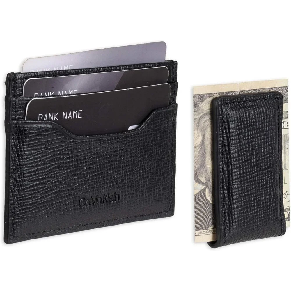 Calvin Klein Men's Wallet Sets-Minimalist Card Cases, Bifold Wallets